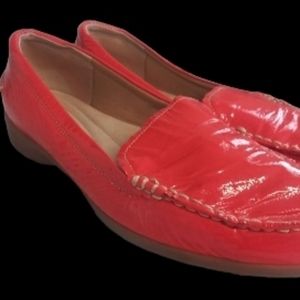 Trotters Orange Leather Loafers-Size 11W-1" Heel-✂️Sale